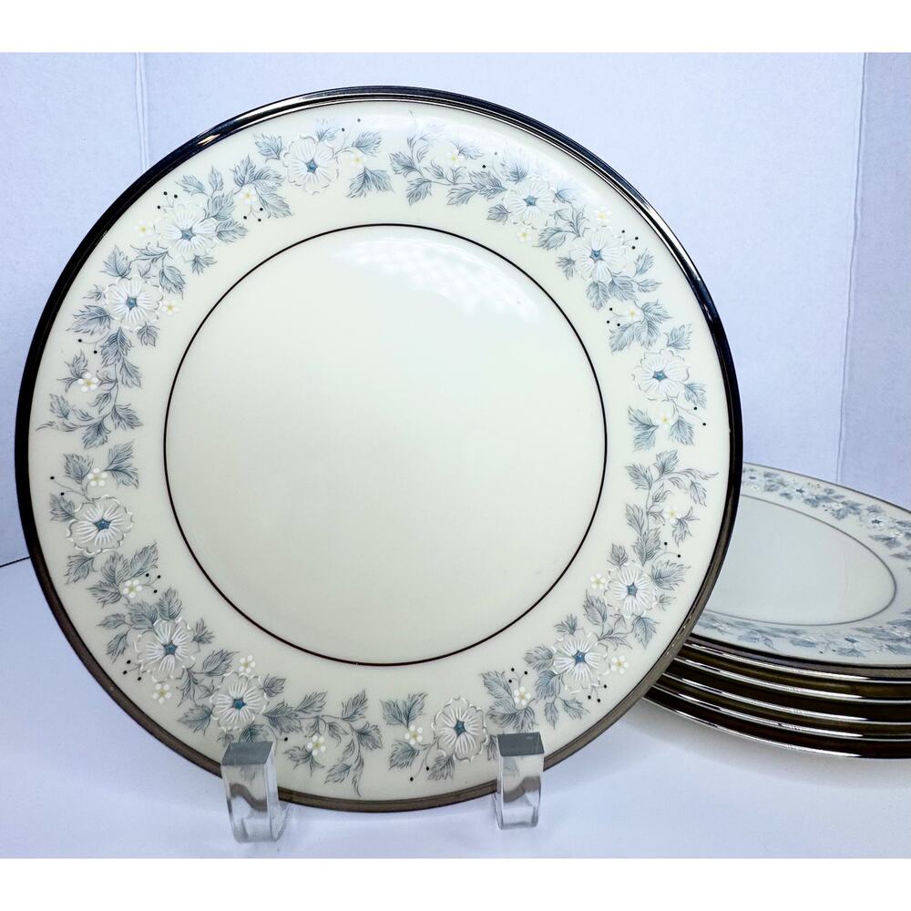 Lenox Windsong Salad Dessert Plate 8” Platinum Trim USA Vintage Replacement